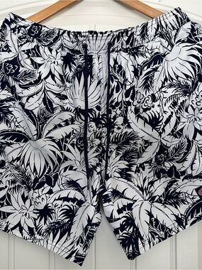 Vineyard Vines Swim Trunks Mens Small Blue White Tropical Mesh Lined Pockets